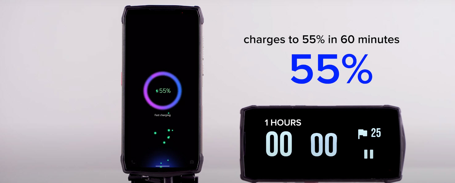 незручний смартфон Ulefone Power Armor 13 заряджається дуже швидко