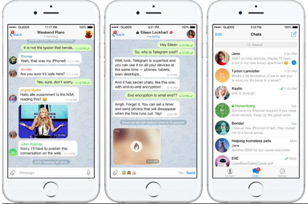 телеграм программа додаток екран скріншот telegram-mobile-screenshots